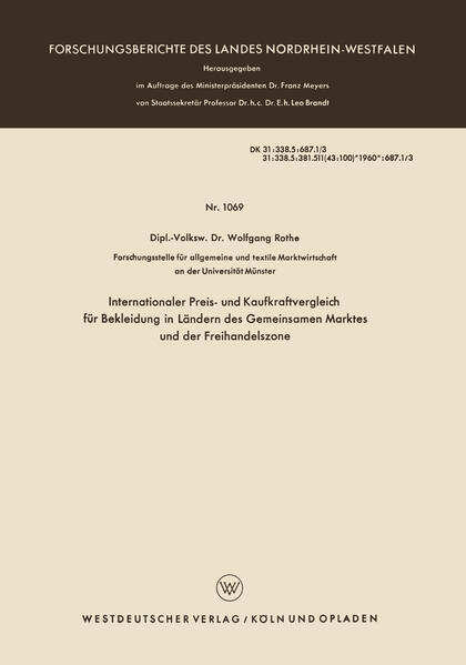 Internationaler Preis- und Kaufkraftvergleich für Bekleidung in Ländern des Gemeinsamen Marktes und der Freihandelszone