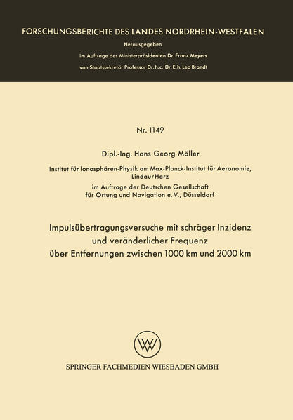 Impulsübertragungsversuche mit schräger Inzidenz und veränderlicher Frequenz über Entfernungen zwischen 1000 km und 2000 km