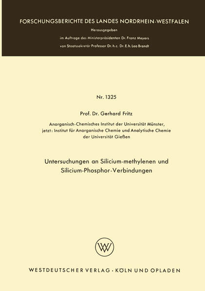 Untersuchungen an Silicium-methylenen und Silicium-Phosphor-Verbindungen