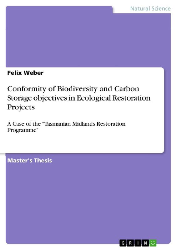 Conformity of Biodiversity and Carbon Storage objectives in Ecological Restoration Projects