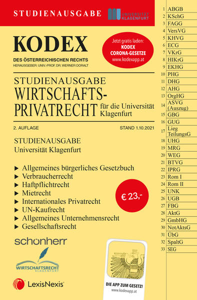 KODEX Wirtschaftsprivatrecht Klagenfurt - inkl. App
