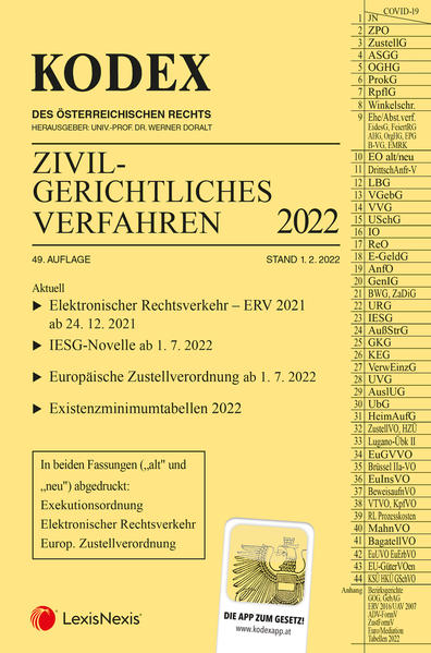 KODEX Zivilgerichtliches Verfahren 2022 - inkl. App