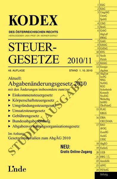 KODEX Steuergesetze 2010/11 Studienausgabe