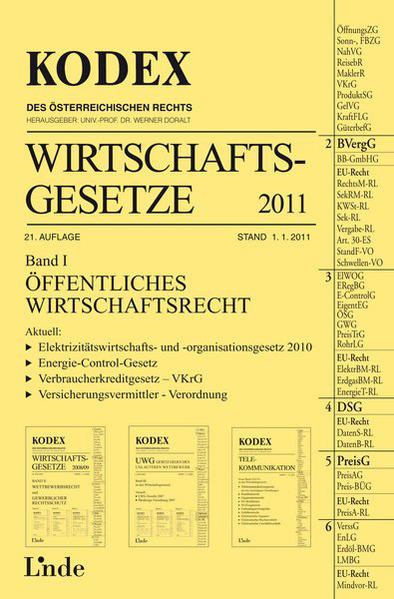 Kodex Wirtschaftsgesetze Band I 2011
