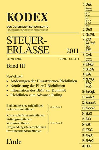 KODEX Steuer-Erlässe 2011, Band III