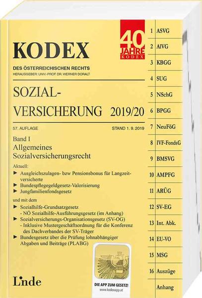 KODEX Sozialversicherung 2019/20, Band I