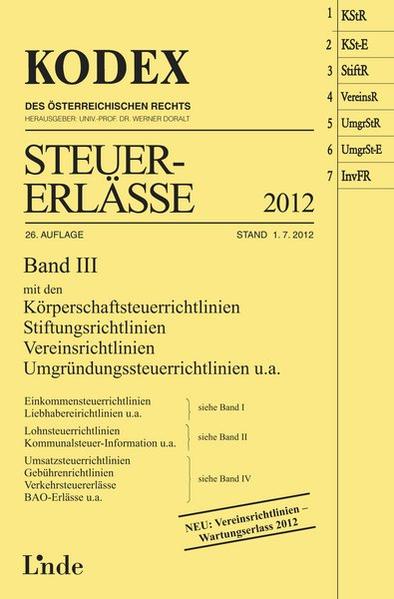 KODEX Steuer-Erlässe 2012, Band III