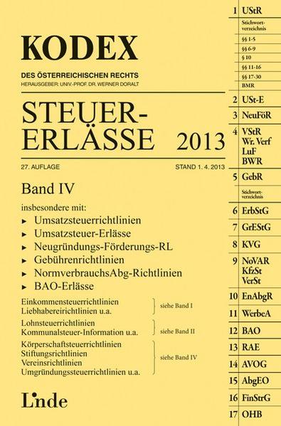 KODEX Steuer-Erlässe 2013, Band IV