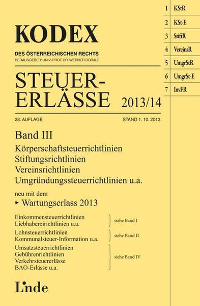 KODEX Steuer-Erlässe 2013/14, Band III