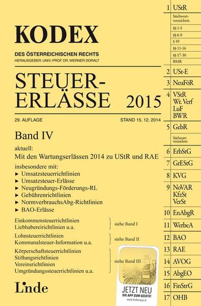 KODEX Steuer-Erlässe 2015, Band IV