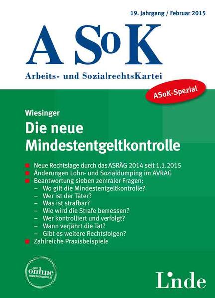 ASoK-Spezial Die neue Mindestentgeltkontrolle