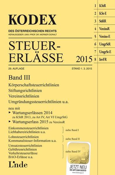 KODEX Steuer-Erlässe 2015, Band III