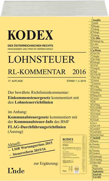 KODEX Lohnsteuer Richtlinien-Kommentar 2016