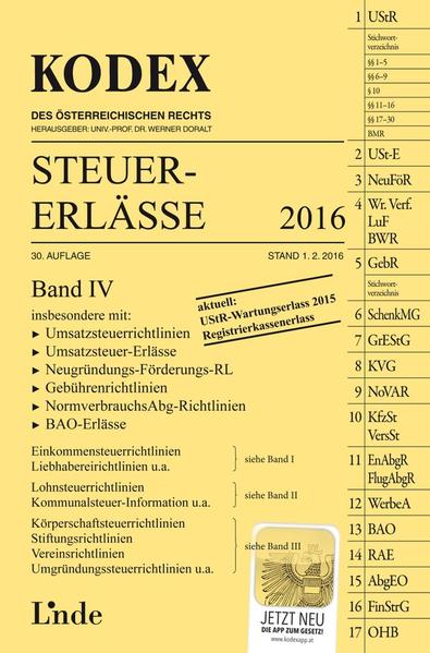 KODEX Steuer-Erlässe 2016, Band IV