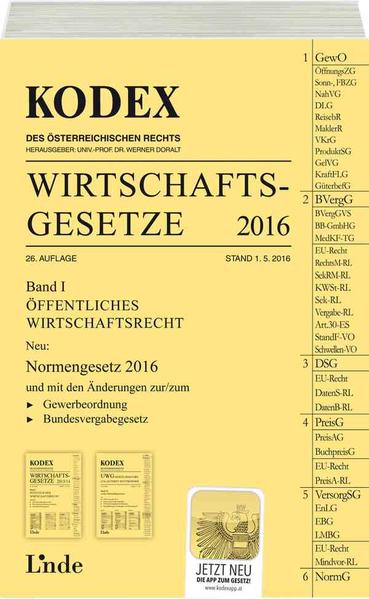 KODEX Wirtschaftsgesetze Band I 2016