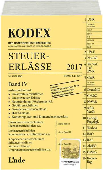 KODEX Steuer-Erlässe 2017, Band IV