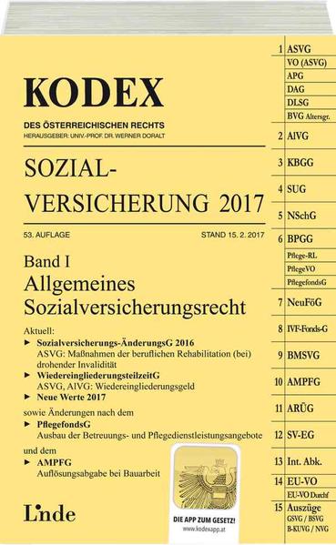 KODEX Sozialversicherung 2017, Band I