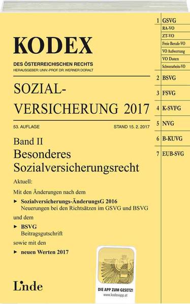 KODEX Sozialversicherung 2017, Band II