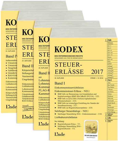 KODEX-Paket Steuer-Erlässe 2017
