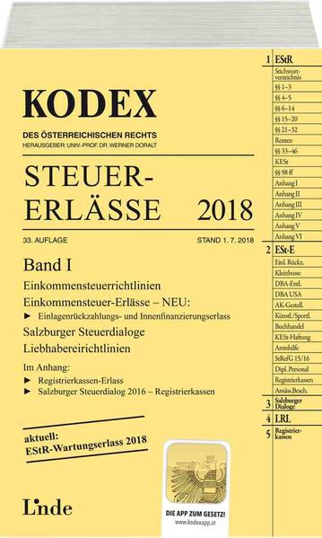 KODEX Steuer-Erlässe 2018 Band I