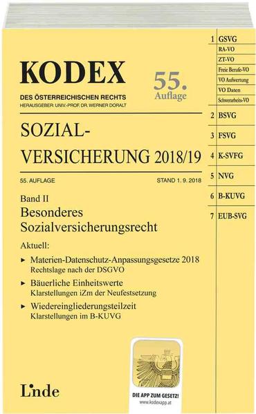 KODEX Sozialversicherung 2018/19, Band II