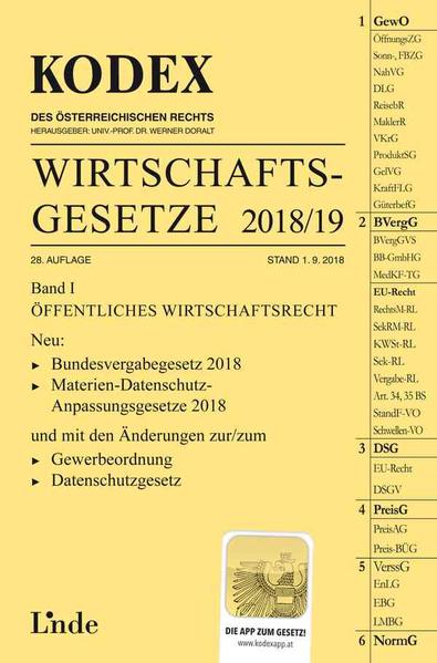 KODEX Wirtschaftsgesetze Band I 2018/19