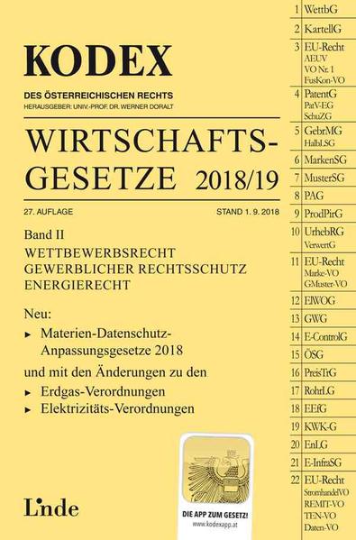 KODEX Wirtschaftsgesetze Band II 2018/19