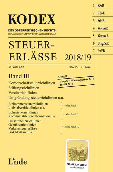 KODEX Steuer-Erlässe 2018/19 Band III