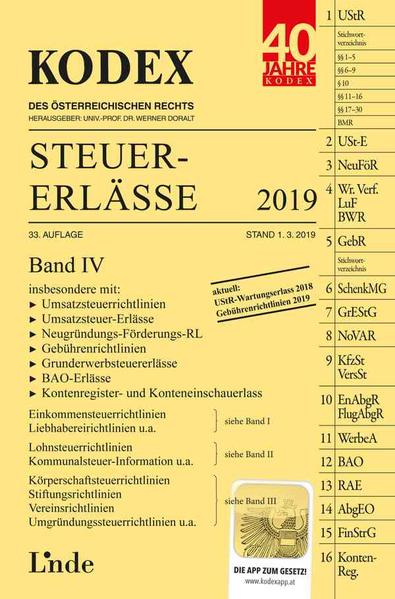 KODEX Steuer-Erlässe 2019, Band IV