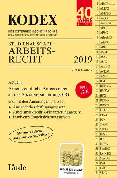 KODEX Arbeitsrecht 2019