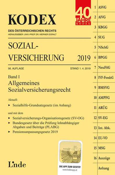 KODEX Sozialversicherung 2019, Band I