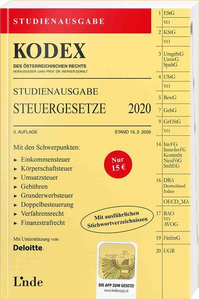 KODEX Studienausgabe Steuergesetze 2020