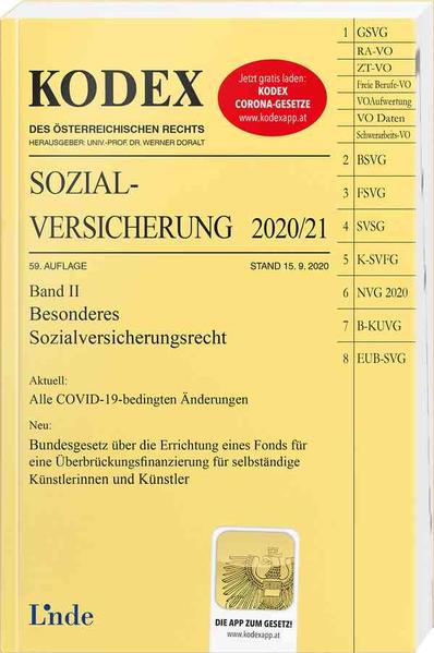 KODEX Sozialversicherung 2020/21, Band II
