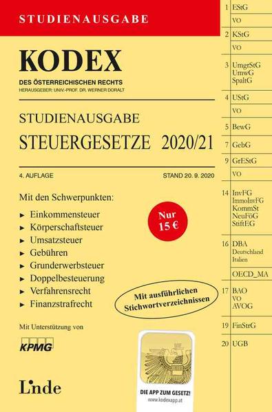 KODEX Studienausgabe Steuergesetze 2020/21