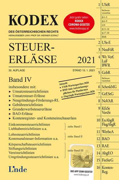 KODEX Steuer-Erlässe 2021, Band IV