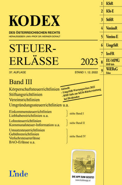 KODEX Steuer-Erlässe 2023, Band III