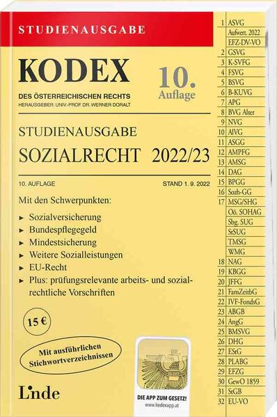 KODEX Studienausgabe Sozialrecht 2022/23