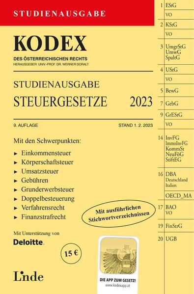 KODEX Studienausgabe Steuergesetze 2023