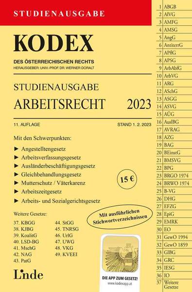 KODEX Studienausgabe Arbeitsrecht 2023