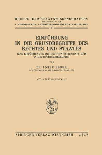 Einführung in die Grundbegriffe des Rechtes und des Staates
