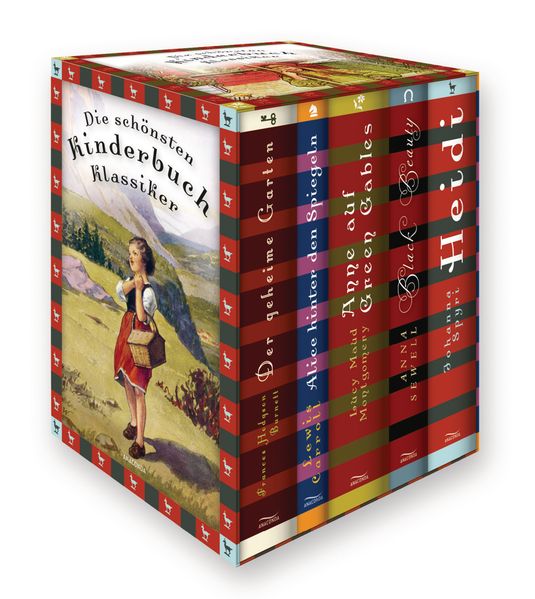 Die schönsten Kinderbuchklassiker (Frances Hodgson Burnett, Der geheime Garten - Lewis Carroll, Alice hinter den Spiegeln - Lucy Maud Montgomery, Anne auf Green Gables - Anna Sewell, Black Beauty - Johanna Spyri, Heidi) (5 Bände im Schuber)