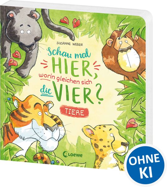 Schau mal hier, worin gleichen sich die vier? - Tiere