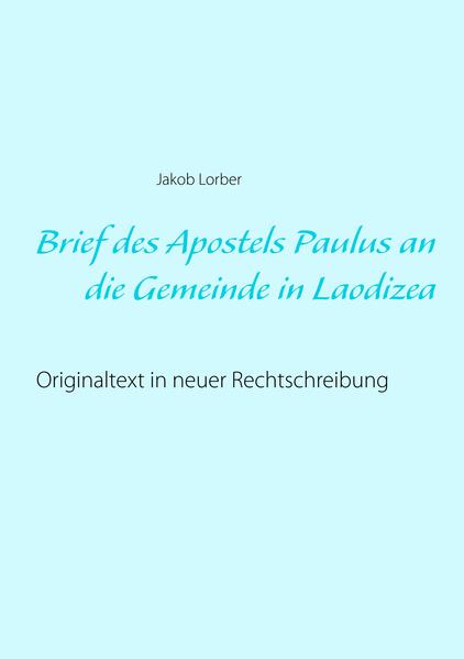 Brief des Apostels Paulus an die Gemeinde in Laodizea