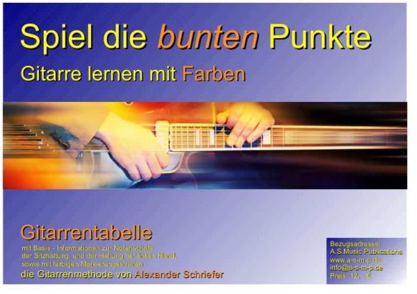 Spiel die bunten Punkte / Gitarrentabelle Bund 0 - 16