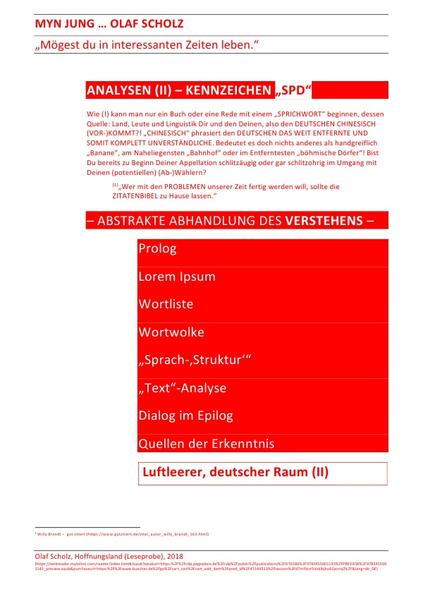 MYN JUNG … OLAF SCHOLZ – ANALYSEN (II) – KENNZEICHEN „SPD“