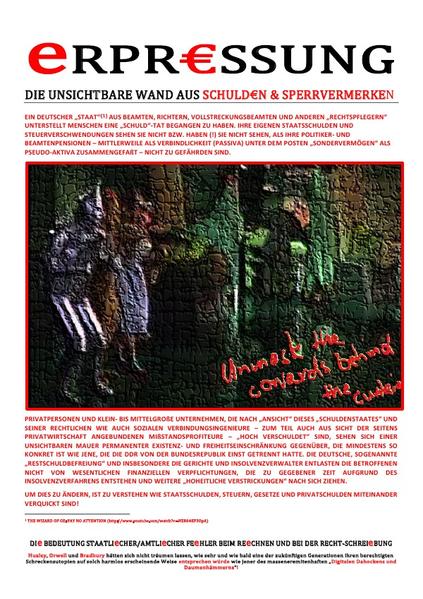 eNTEIGNUNG / eRPR€SSUNG (DIE UNSICHTBARE WAND AUS SCHULD€N & SPERRVERMERKEN)