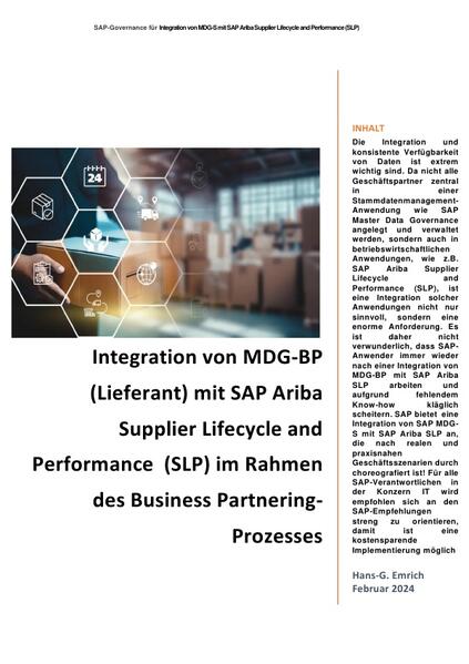 Handbuch für die Integration von MDG-BP (Lieferant) mit SAP Ariba Supplier Lifecycle and Performance (SLP) im Rahmen des Business Partnering-Prozesses