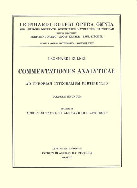 Commentationes analyticae ad calculum variationum pertinentes