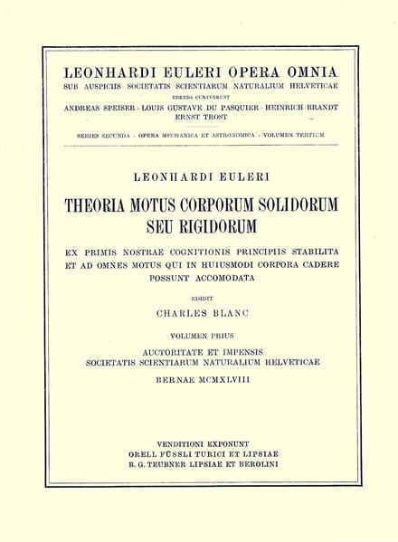 Theoria motus corporum solidorum seu rigidorum ex primis nostrae cognitionis principiis stabilita et ad omnes motus qui in huiusmodi corpora cadere possunt accomodata 2nd part.
