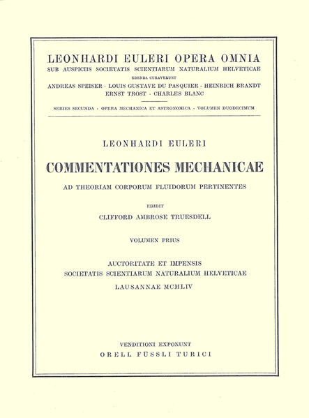 Commentationes mechanicae ad theoriam corporum fluidorum pertinentes 1st part